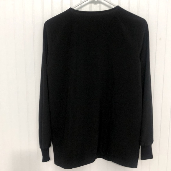 ScrubStar ETHICAL FABRIC Black Scrub JACKET Snap Front SoftCuffs POCKETS LikeNew - Picture 5 of 6